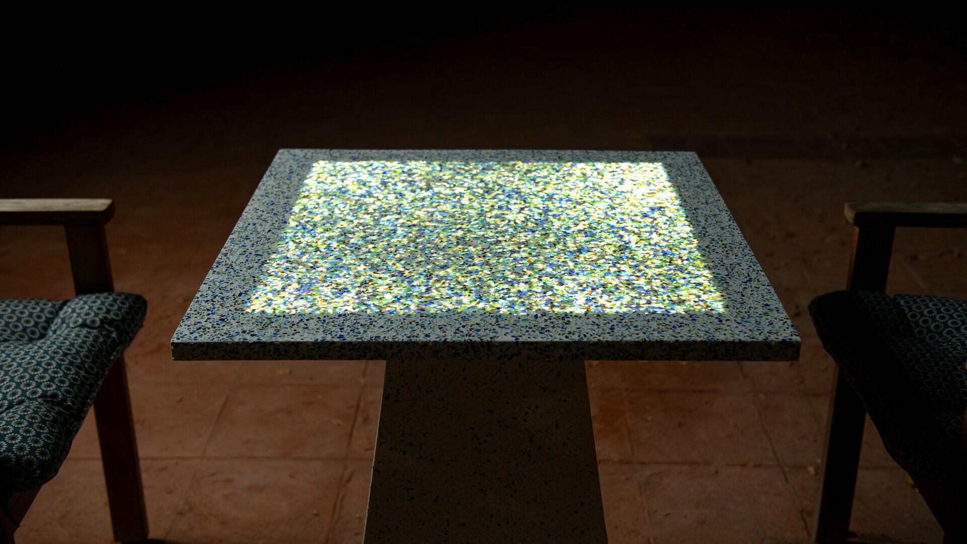 Lit Terrazzo Table