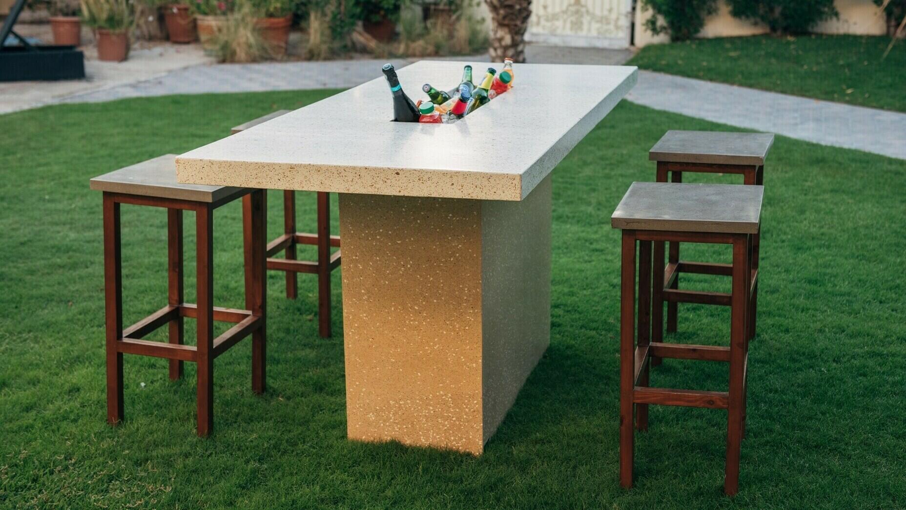 Outdoor terrazzo table