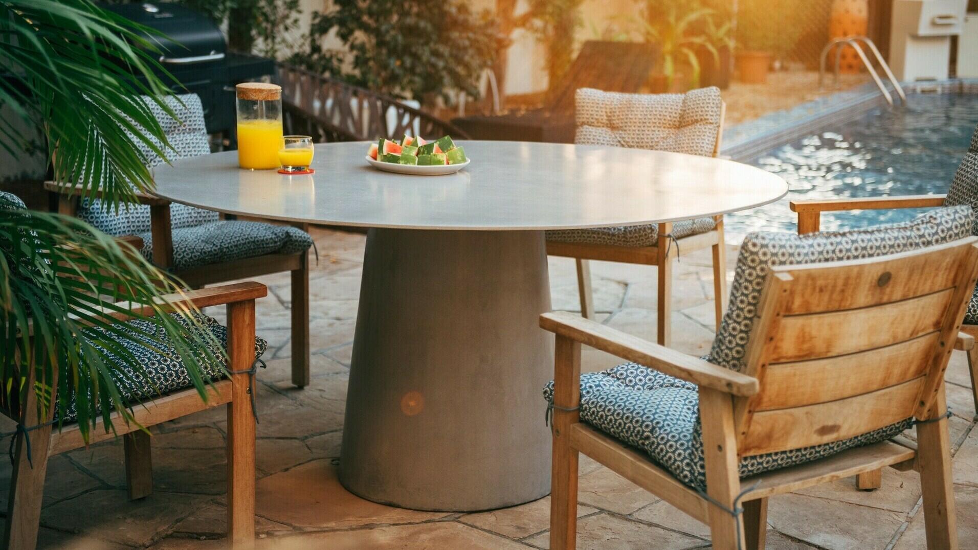 Outdoor concrete table